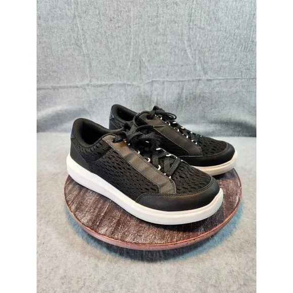 RYKA Astrid Black Mesh Athletic Sneakers With Holographic Heel Accent - Picture 2 of 11